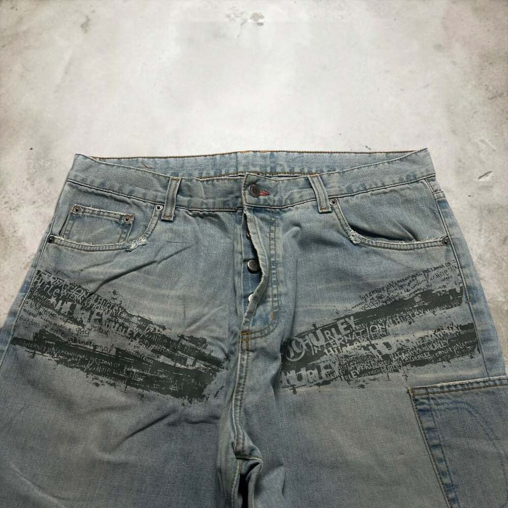 Hurley Vintage Denim Jeans with Graphic Print
